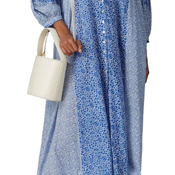 Hatch Size 2 Maternity Nessa Blue Floral Dress - Picture 6 of 8